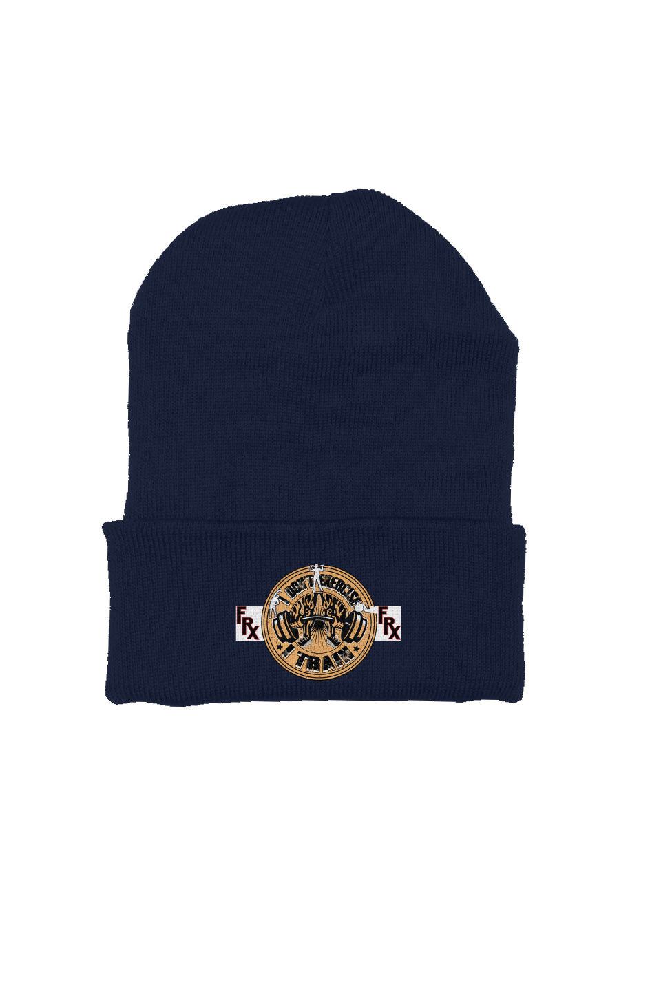 Navy/Gold Knit Beanie